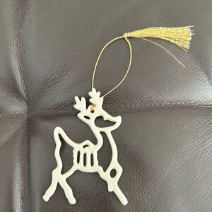 Lenox Porcelain Ivory Reindeer ornament